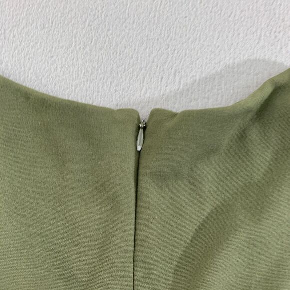 MM Lafleur Women 2 Rachel Dress Ponte Green Sleeveless Stretch Sheath Office - Picture 15 of 16